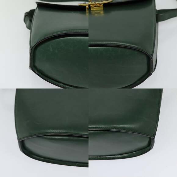 CELINE Shoulder Bag Leather Green Gold - Picture 10 of 12